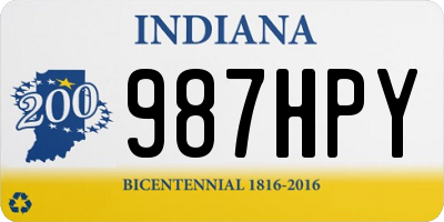 IN license plate 987HPY