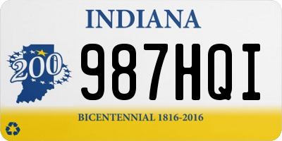 IN license plate 987HQI