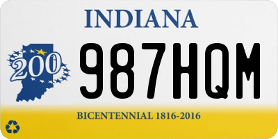 IN license plate 987HQM