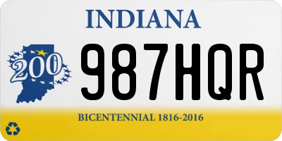 IN license plate 987HQR