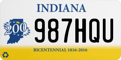 IN license plate 987HQU