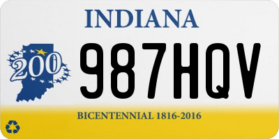 IN license plate 987HQV