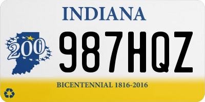 IN license plate 987HQZ