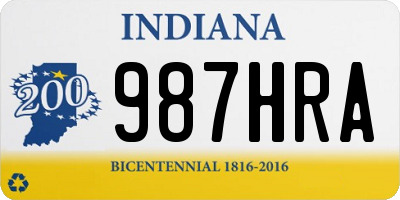 IN license plate 987HRA