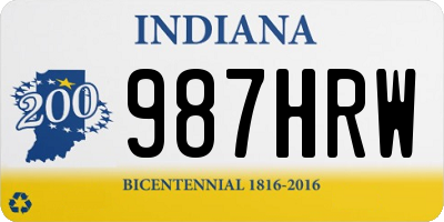 IN license plate 987HRW
