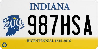 IN license plate 987HSA