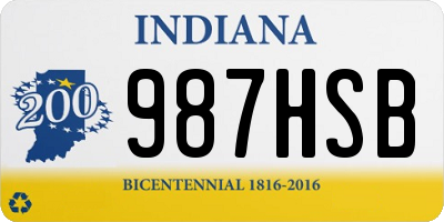 IN license plate 987HSB