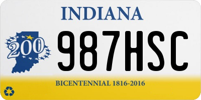 IN license plate 987HSC