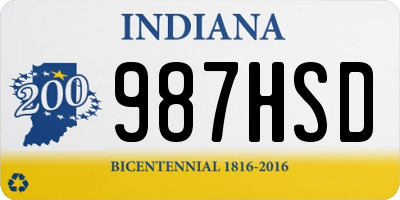 IN license plate 987HSD