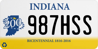 IN license plate 987HSS