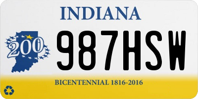 IN license plate 987HSW