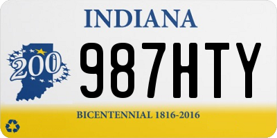 IN license plate 987HTY