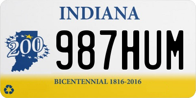 IN license plate 987HUM