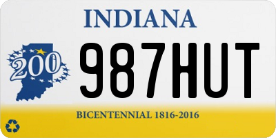 IN license plate 987HUT