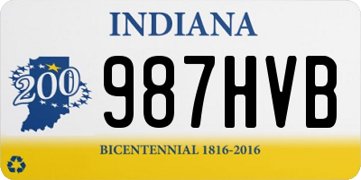 IN license plate 987HVB