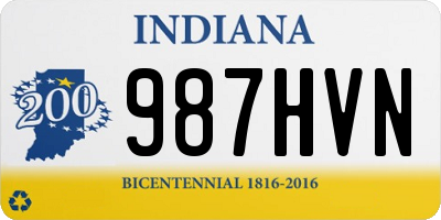 IN license plate 987HVN