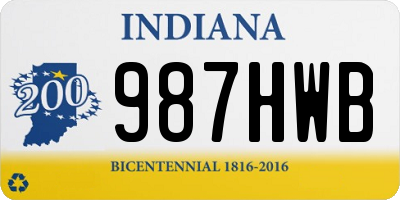 IN license plate 987HWB