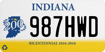 IN license plate 987HWD