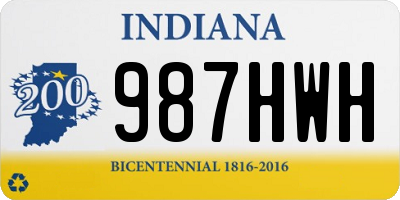 IN license plate 987HWH