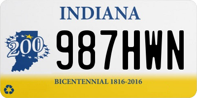 IN license plate 987HWN