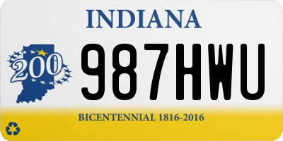 IN license plate 987HWU