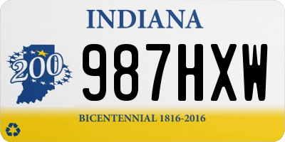 IN license plate 987HXW