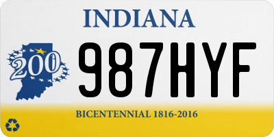 IN license plate 987HYF