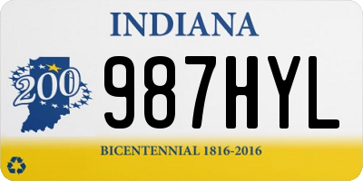 IN license plate 987HYL