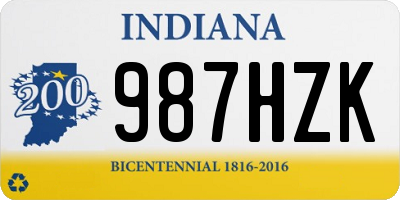 IN license plate 987HZK