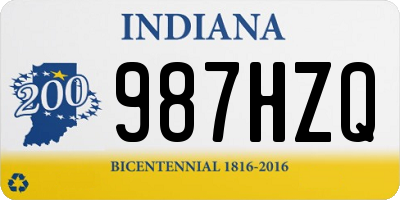 IN license plate 987HZQ