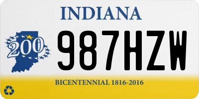 IN license plate 987HZW