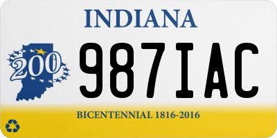 IN license plate 987IAC