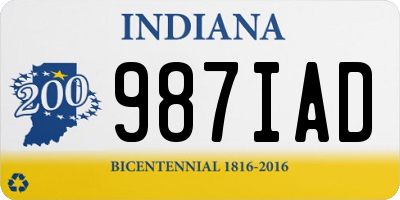 IN license plate 987IAD