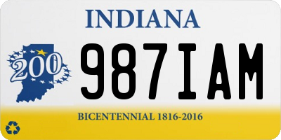 IN license plate 987IAM