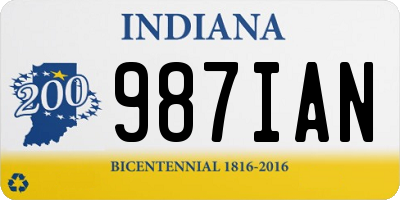 IN license plate 987IAN