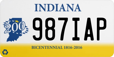 IN license plate 987IAP