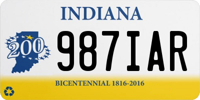 IN license plate 987IAR