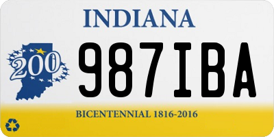 IN license plate 987IBA