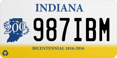 IN license plate 987IBM