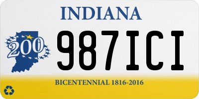 IN license plate 987ICI