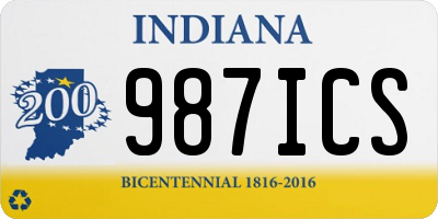 IN license plate 987ICS