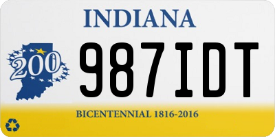 IN license plate 987IDT