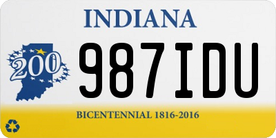 IN license plate 987IDU