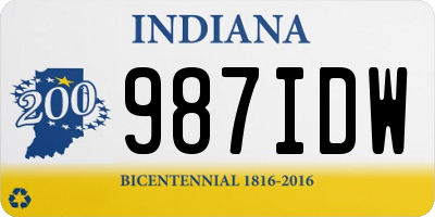 IN license plate 987IDW