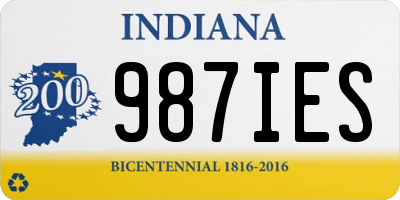 IN license plate 987IES