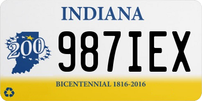 IN license plate 987IEX