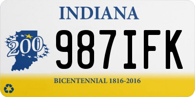 IN license plate 987IFK