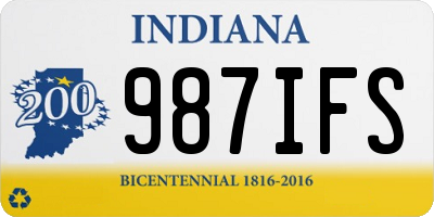 IN license plate 987IFS