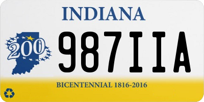 IN license plate 987IIA