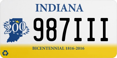 IN license plate 987III